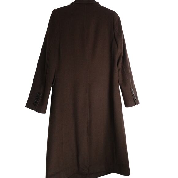 New Quince Women's XS Italian Classic Double Breasted Wool Coat Dark Chocolate - Picture 13 of 13